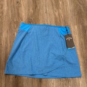Callaway Heather 16” light blue golf skirt with attached shorts.